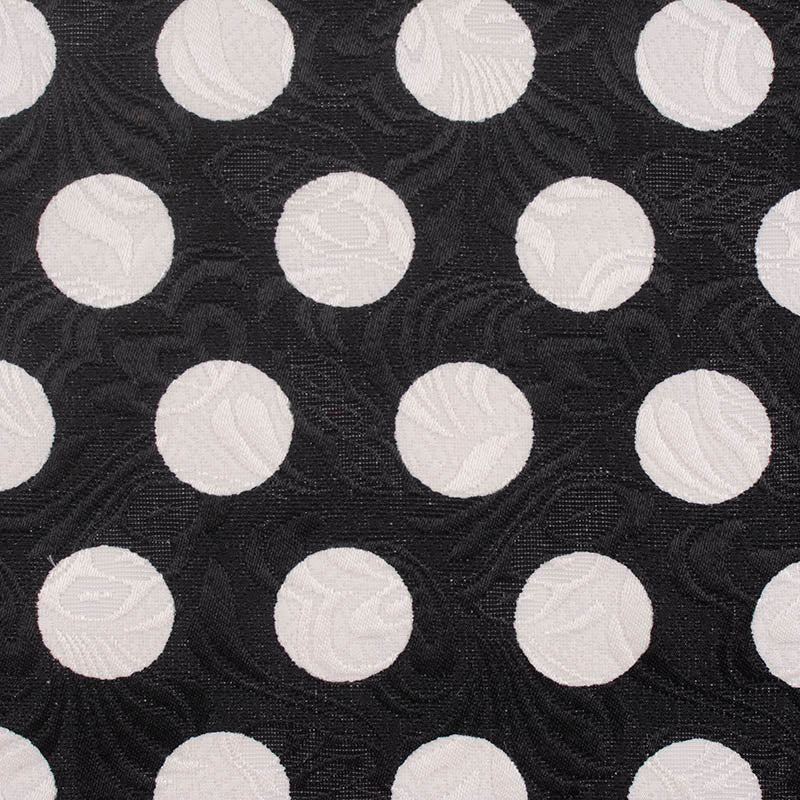 White Polka-Dot Jacquard, Cotton-Poly