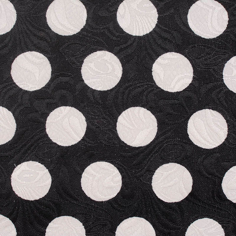 White Polka-Dot Jacquard, Cotton-Poly