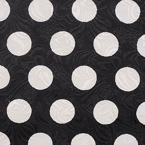 White Polka-Dot Jacquard, Cotton-Poly