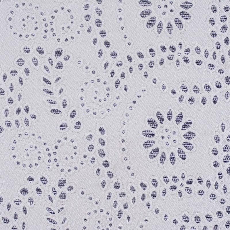 White Floral Jacquard, Poly-Cotton, 192 gsm