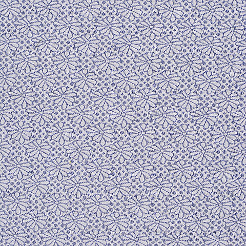 Blue Floral Jacquard, Poly-Cotton