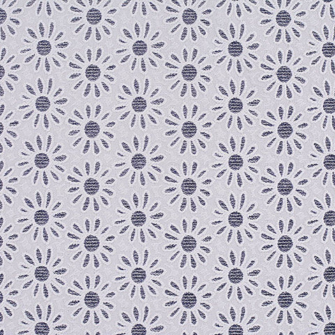 White Daisy Jacquard, Poly-Cotton, 209 gsm, 144 cm