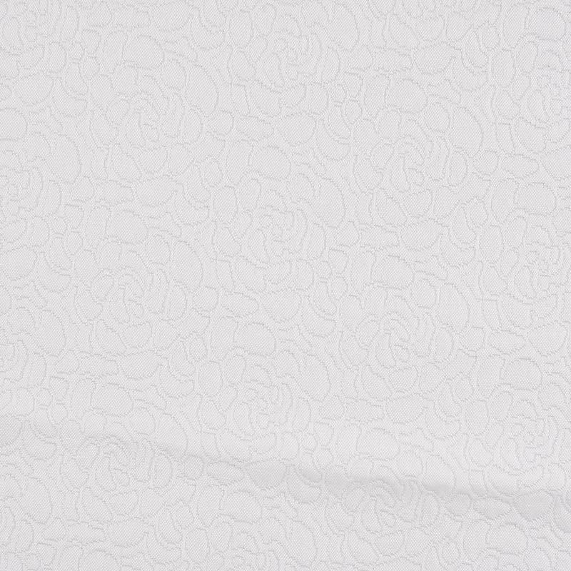 White Tone-on-Tone Floral Jacquard, Polyester, 268 gsm