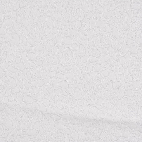 White Tone-on-Tone Floral Jacquard, Polyester, 268 gsm