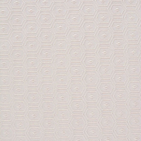 White Geometric-Hexagon Jacquard, Polyester