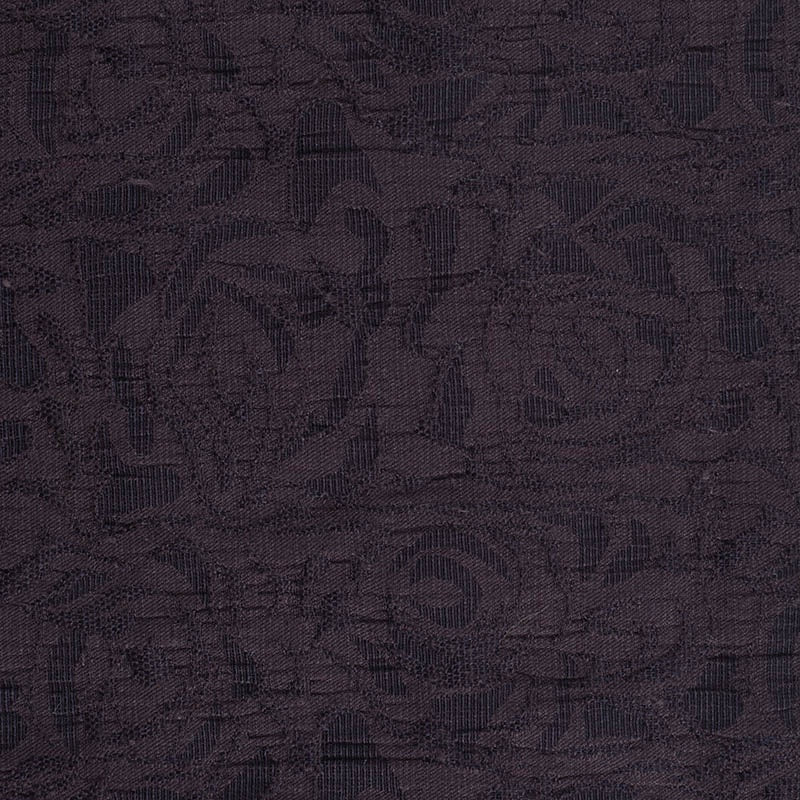 Dark Purple Tone-on-Tone Floral Jacquard, Cotton-Poly