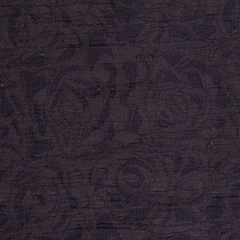 Dark Purple Tone-on-Tone Floral Jacquard, Cotton-Poly