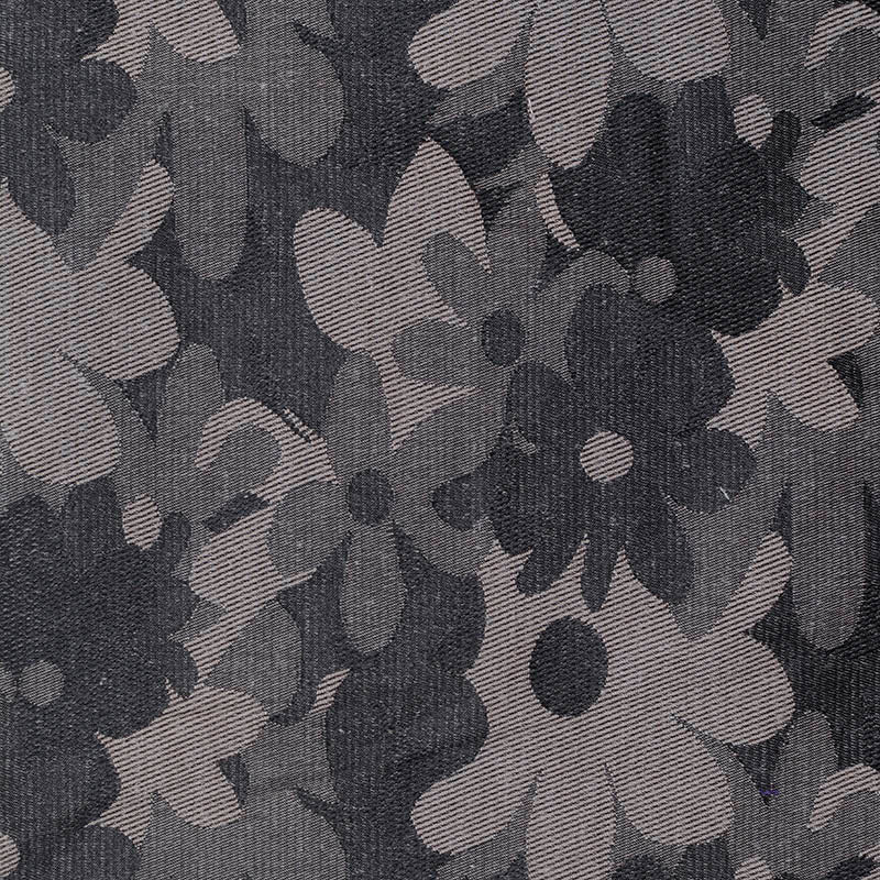Grey Floral Jacquard, Poly-Cotton
