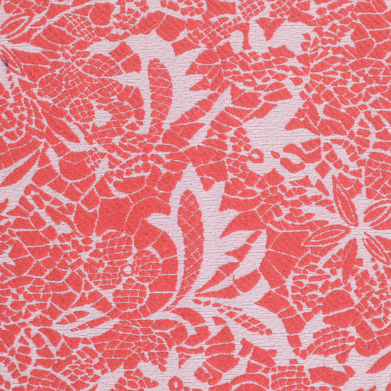 Coral Floral Jacquard, Cotton-Poly
