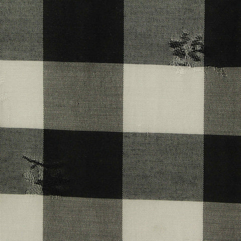 Black Check Jacquard, Cotton-Poly, 76 gsm