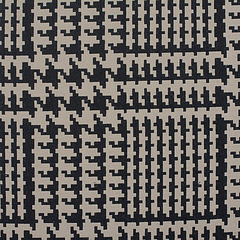 Black Houndstooth Jacquard, Poly-Cotton, 217 gsm