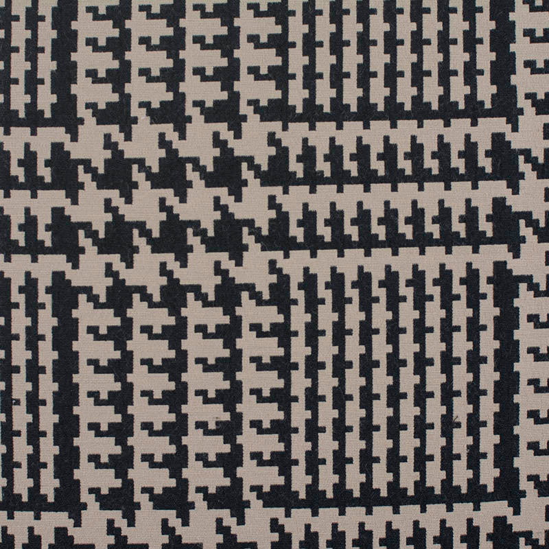 Black Houndstooth Jacquard, Poly-Cotton, 217 gsm