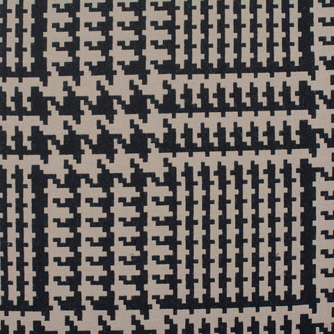 Black Houndstooth Jacquard, Poly-Cotton, 217 gsm