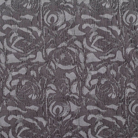 Grey Floral Jacquard, Cotton-Poly