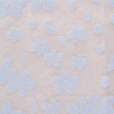 Light Blue Floral Jacquard, Viscose-Poly