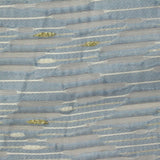 Light Blue Horizontal-Band Jacquard, Cotton-Poly