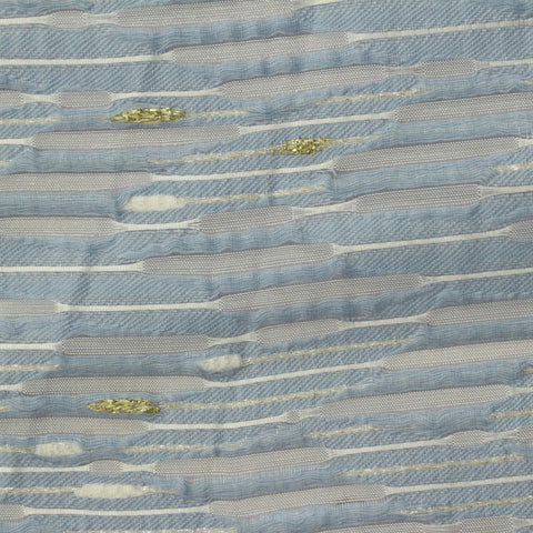 Light Blue Horizontal-Band Jacquard, Cotton-Poly