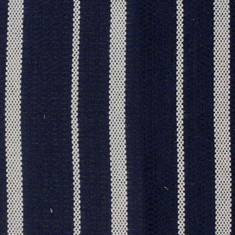 Navy Vertical-Stripe Jacquard, Cotton-Poly