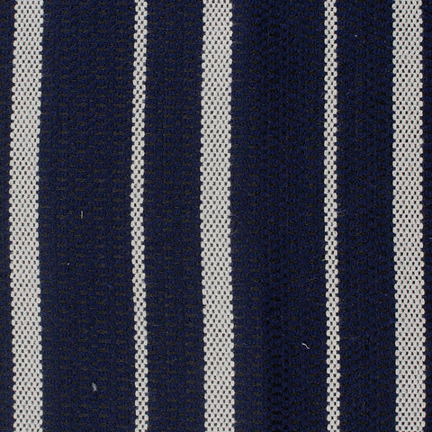 Navy Vertical-Stripe Jacquard, Cotton-Poly