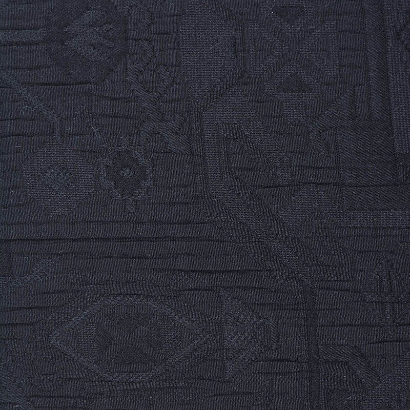 Dark Blue Floral Jacquard, Polyester, 266 gsm