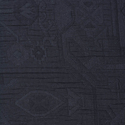 Dark Blue Floral Jacquard, Polyester, 266 gsm