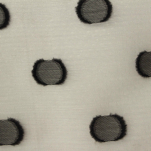 Black Polka-Dot Jacquard, Viscose-Nylon
