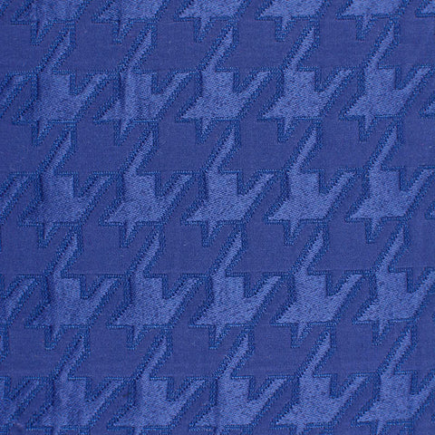 Blue Tone-on-Tone Houndstooth Jacquard, Polyester