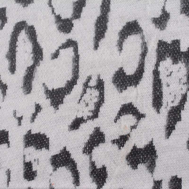 Black Leopard Jacquard, Acrylic-Poly