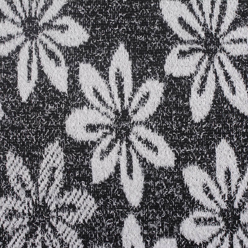 White Floral Jacquard, Polyester, 260 gsm