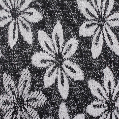 White Floral Jacquard, Polyester, 260 gsm