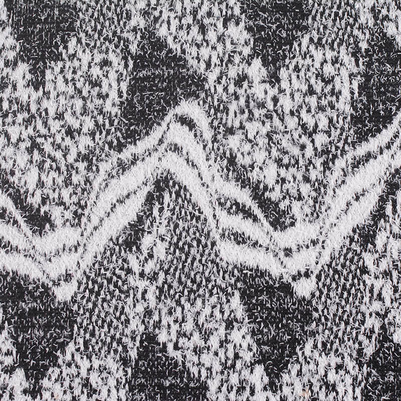 Jacquard Polyester Stretch Chunky Knit Fabric, 280 gsm — Grey