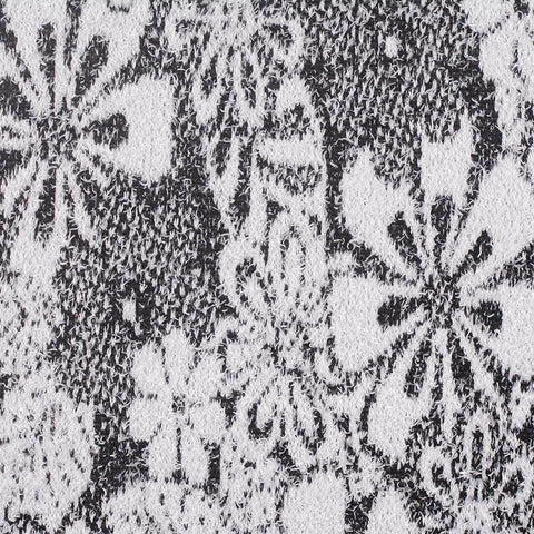 Black Floral Jacquard, Polyester, 308 gsm