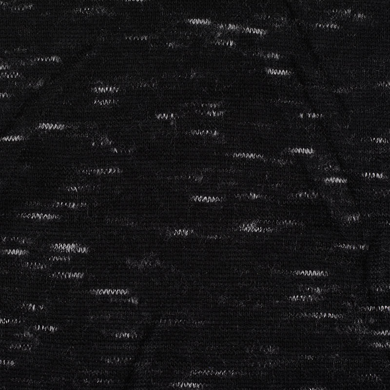 Black Heathered-Marl Jersey Knit, Polyester, 157 gsm