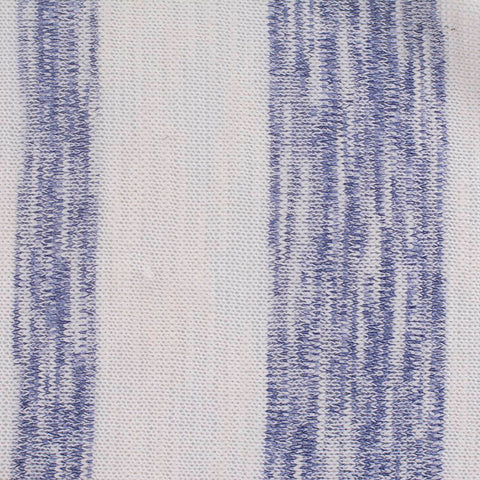 White Vertical-Stripe Jersey Knit, Poly-Cotton, 222 gsm