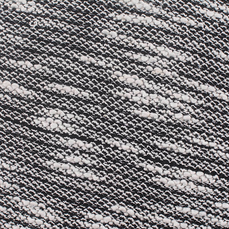 Black Horizontal-Stripe Chunky Knit, Poly-Cotton, 184 gsm