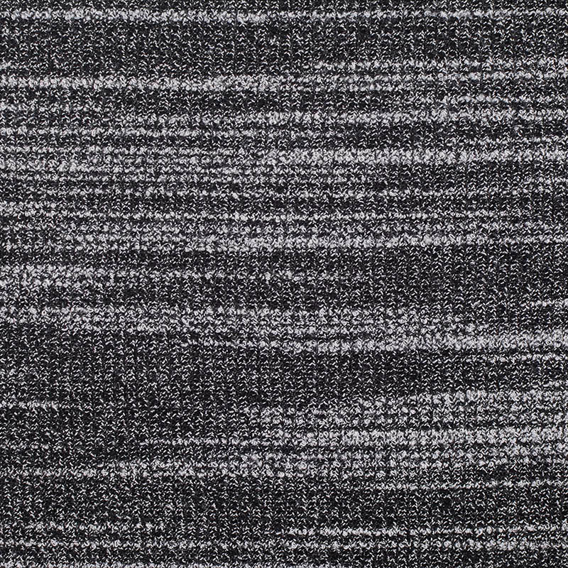 Black Marl Interlock Knit, Poly-Viscose, 200 gsm