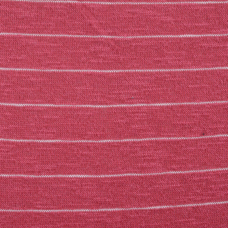 White Horizontal-Stripe Knit, Cotton-Poly, 135 gsm