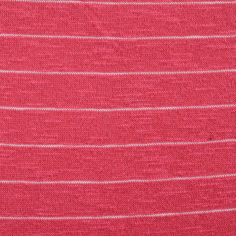 White Horizontal-Stripe Knit, Cotton-Poly, 135 gsm