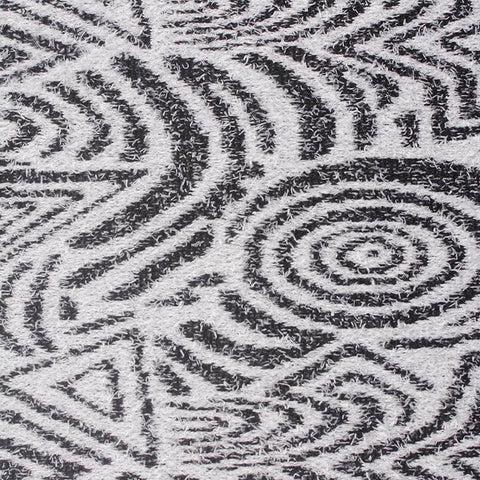 Black Abstract-Swirl Chunky Knit, Polyester