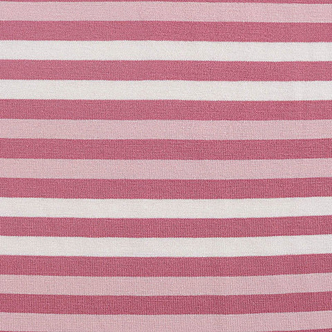 White Horizontal-Stripe Knit, Viscose, 215 gsm