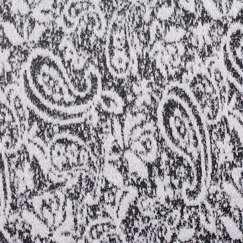 Black Paisley Jacquard, Polyester, 309 gsm