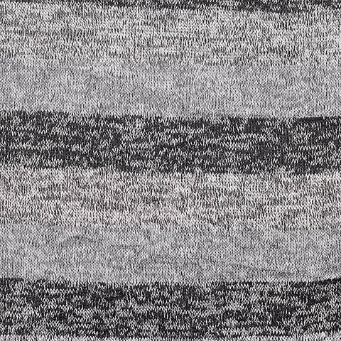 Marled Grey Horizontal-Stripe Chunky Knit, Poly-Viscose, 136 gsm