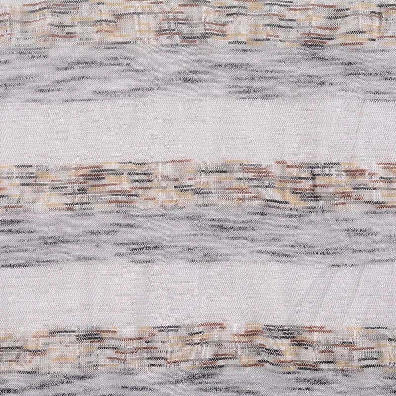 White Horizontal-Stripe Knit, Poly-Viscose, 180 gsm