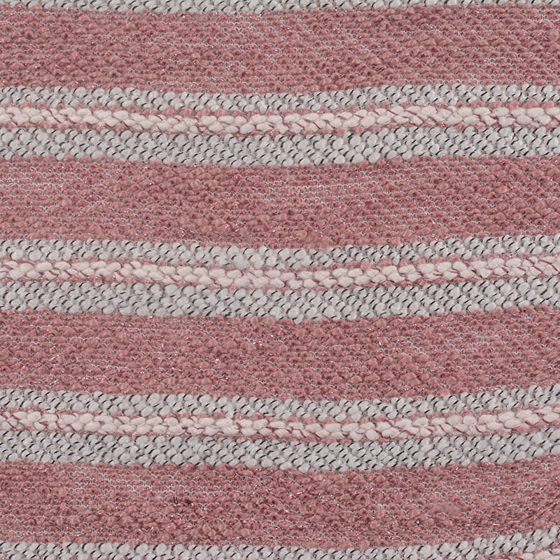 Pink Horizontal-Stripe Chunky Knit, Polyester, 343 gsm