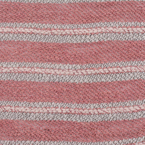 Pink Horizontal-Stripe Chunky Knit, Polyester, 343 gsm