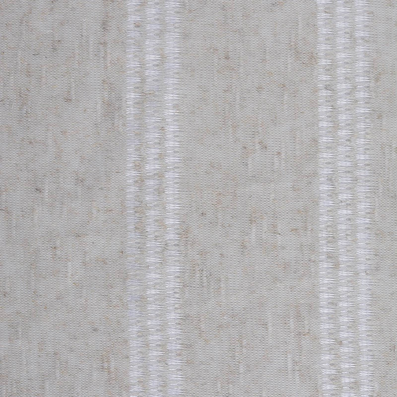 Light Beige Stripes Chunky Knit, Poly-Linen