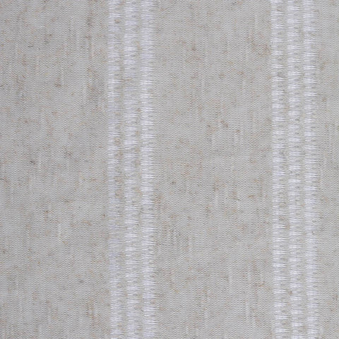Light Beige Stripes Chunky Knit, Poly-Linen