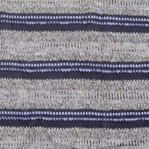 Dark Grey Horizontal-Stripe Chunky Knit, Poly-Viscose, 178 gsm