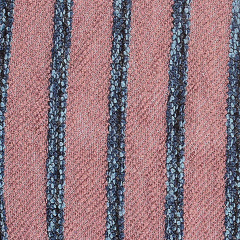 Blue Textured-Stripe Chunky Knit, Polyester, 382 gsm