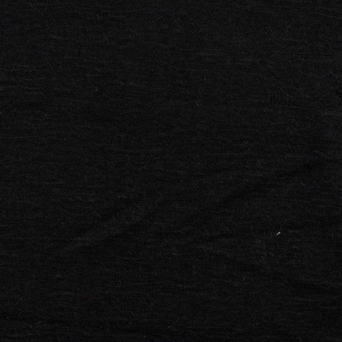 Slub 100% Polyester Interlock Knit Fabric, 290 gsm — Black